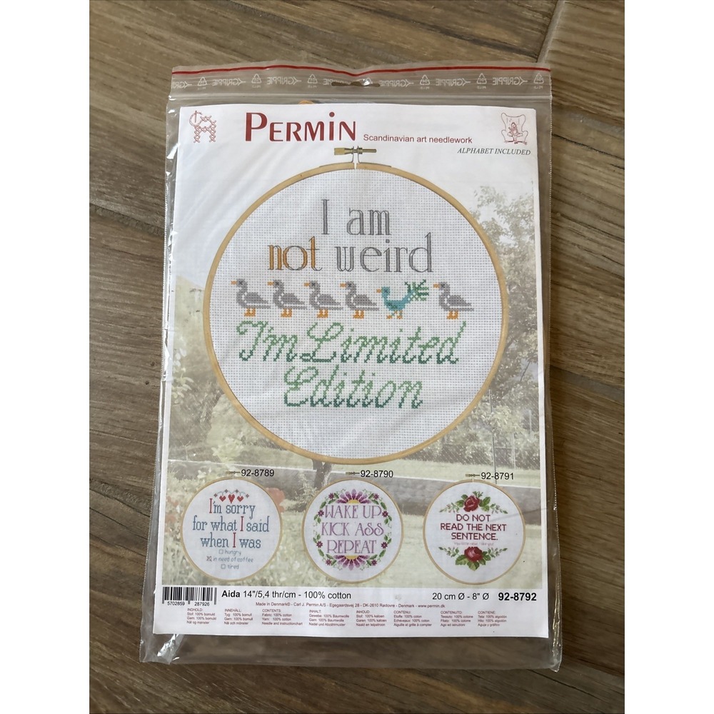 Permin Scandinavian Art Needlework "I am Not Weird I'm Limited Edition" Aida 14"